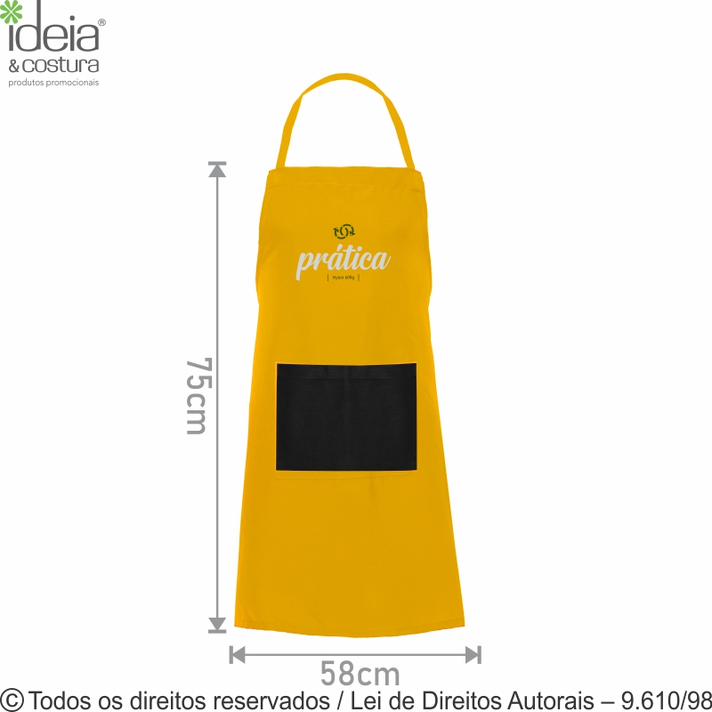 Avental Com Bolso Gourmet Poá Amarelo - Uatt - Papelaria Virtual - A Sua  Papelaria Online - Produtos Fofos e divertidos.